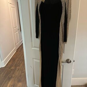 Elegant Black and Gold Evening Gown